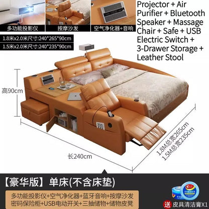 Łóżko Tatami z Projektorem 150/180x200cm - Elektryczne Smart Bed Space Capsule