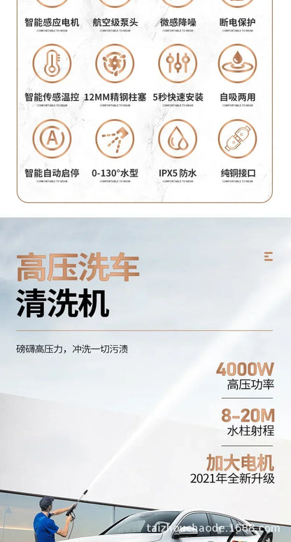 1800W Car Washing Machine 220V380V Ultra-high Pressure Washing Machine Commercial High-power Industrial Property Farm Washing