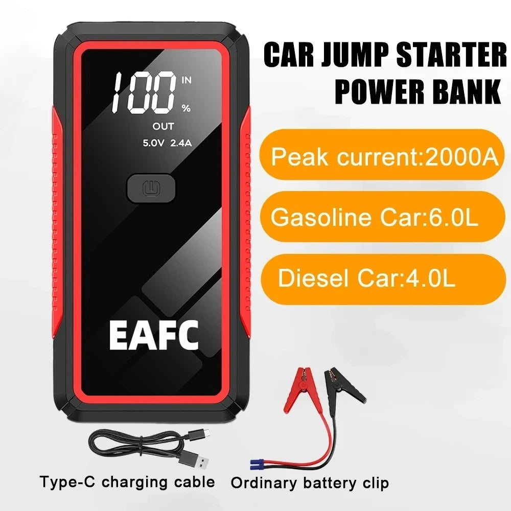 Rozrusznik Samochodowy 2000A/1200A/600A - Powerbank 12V JumpStarter
