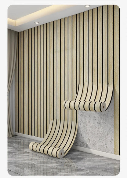 Tapeta Samoprzylepna Imitacja Kratki Drewno - Gruba Pianka PVC do Sypialni