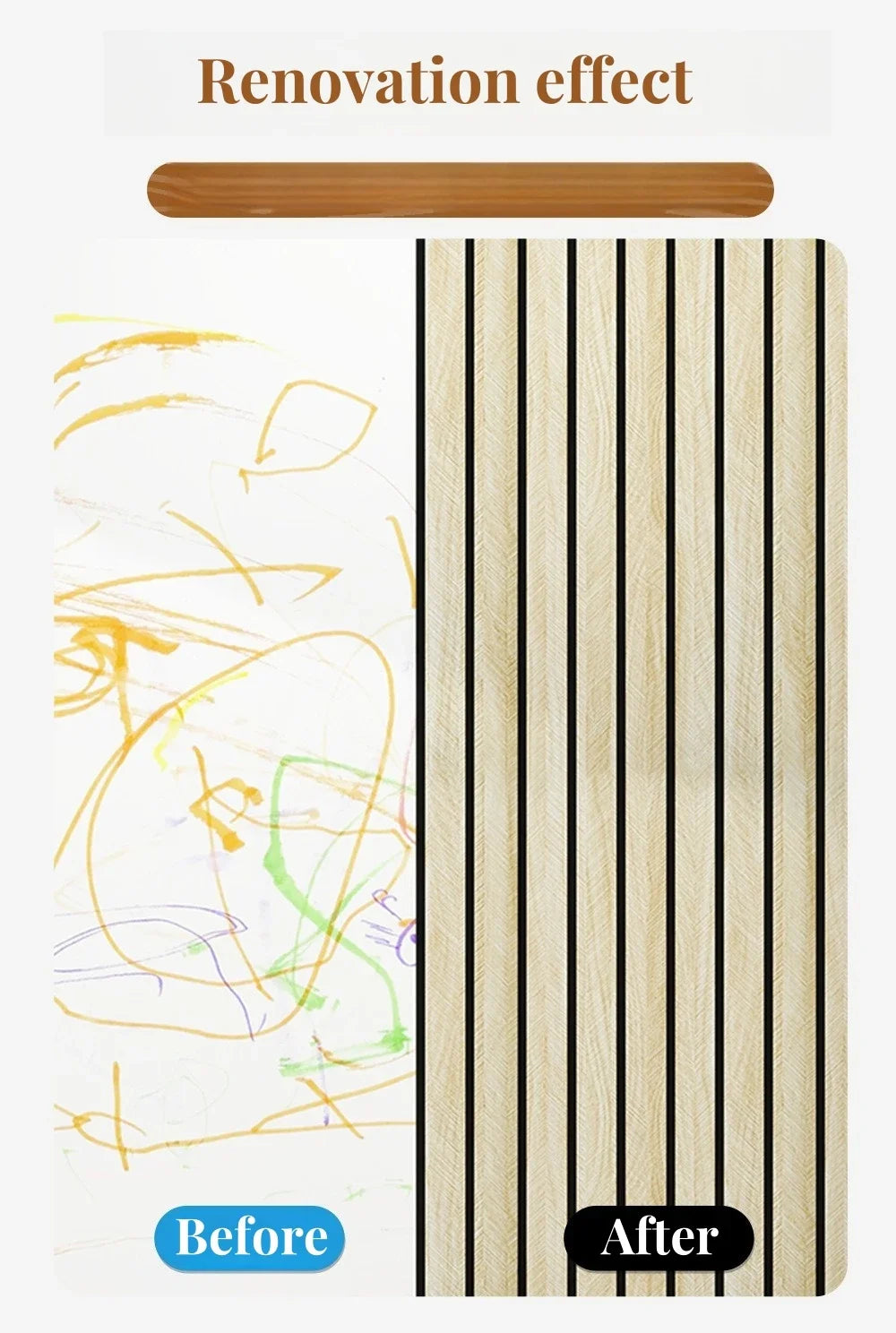 Tapeta Samoprzylepna Imitacja Kratki Drewno - Gruba Pianka PVC do Sypialni