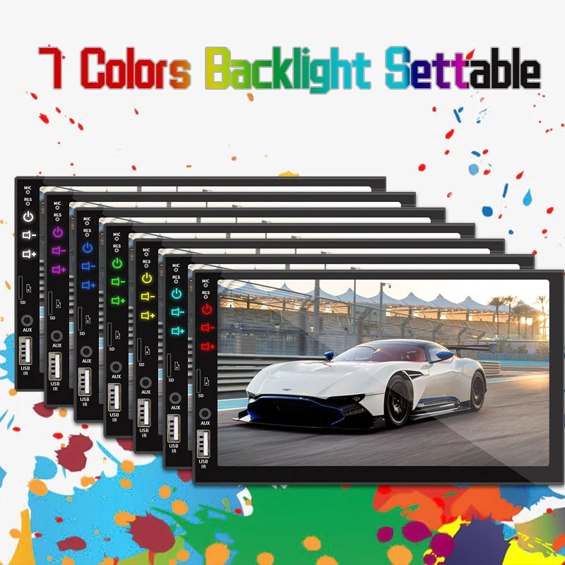 Radio 7 Carplay Android Auto - 1 Din Multimedia Player HD Touch Screen FM Bluetooth MirrorLink