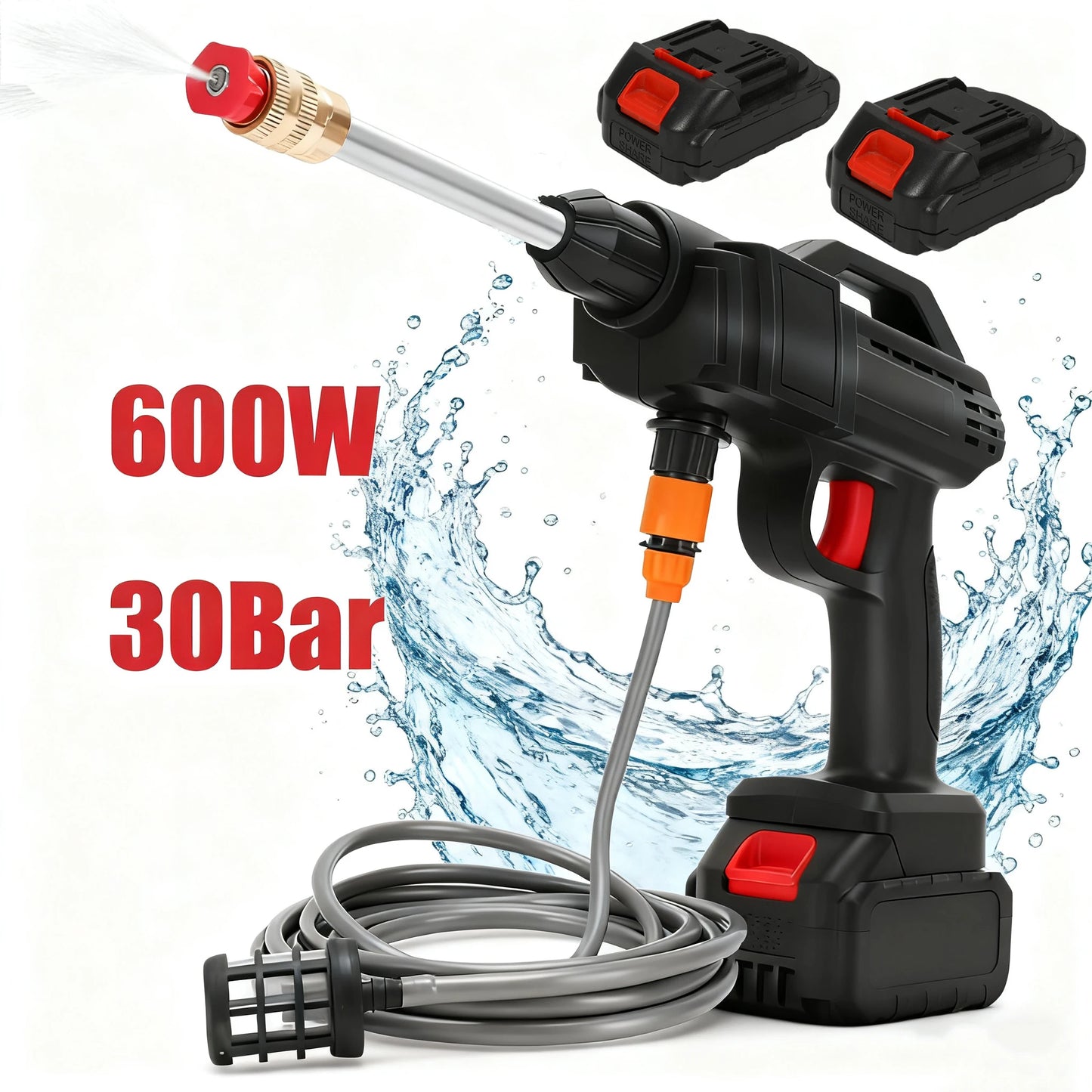 Myjka 600W 30bar DWiusty - Fast Car Cleaner Portable Water Jet Tool Home Garden Easy Operate