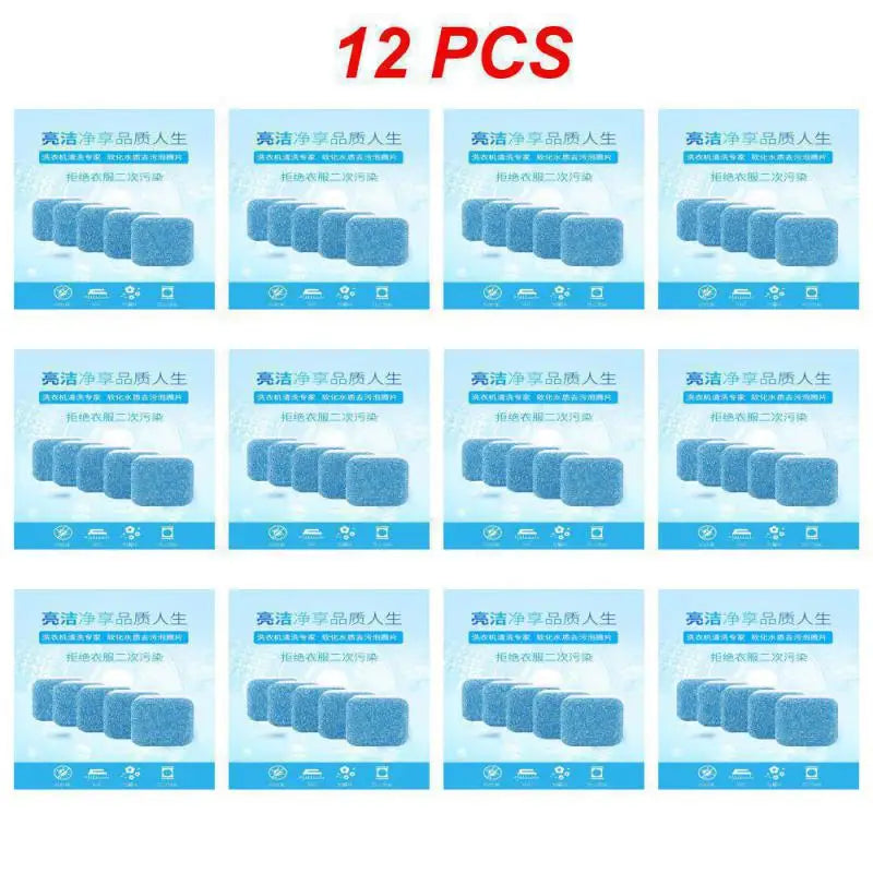 1/12/24PCS Tablets Washing Machine Effervescent Tablets Cleaner Laundry Deep Cleaning Remove Odor Decontamination Tablets