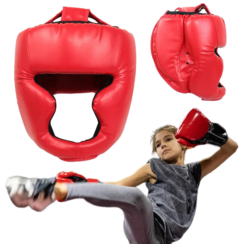 Adults/child MMA Safety Boxing Gloves Helmet Head Gear Protectors PU Leather Gloves Kids Boxing Training Kickboxing Boxer Target
