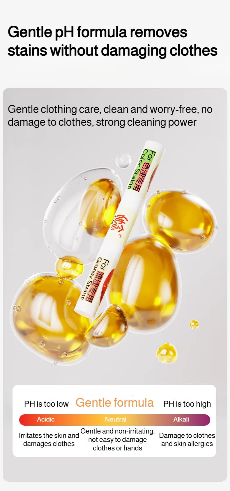 Portable stain remover Stain remover Food stains Daily use Instant stain removal nonwashable and nonmarking laundry detergent