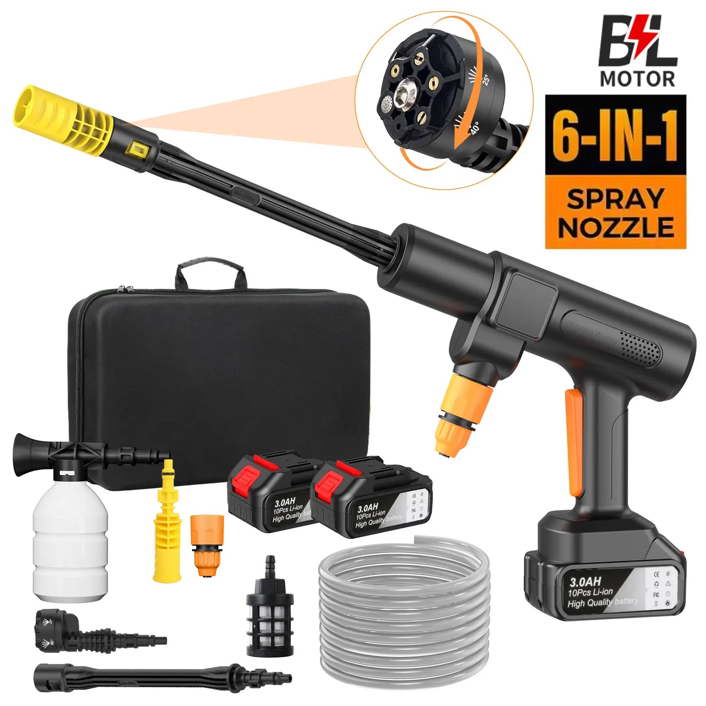 Myjka Ciśnieniowa Bezszczotkowa 50Bar - Akumulatorowa do Mycia Samochodu 18-21V