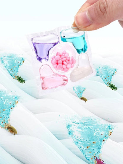 50Pcs Laundry Detergent Soap Box 5 in 1 Multi-purpose Strong Detergent Laundry Cleaning Washing Capsules for Home Dormitory