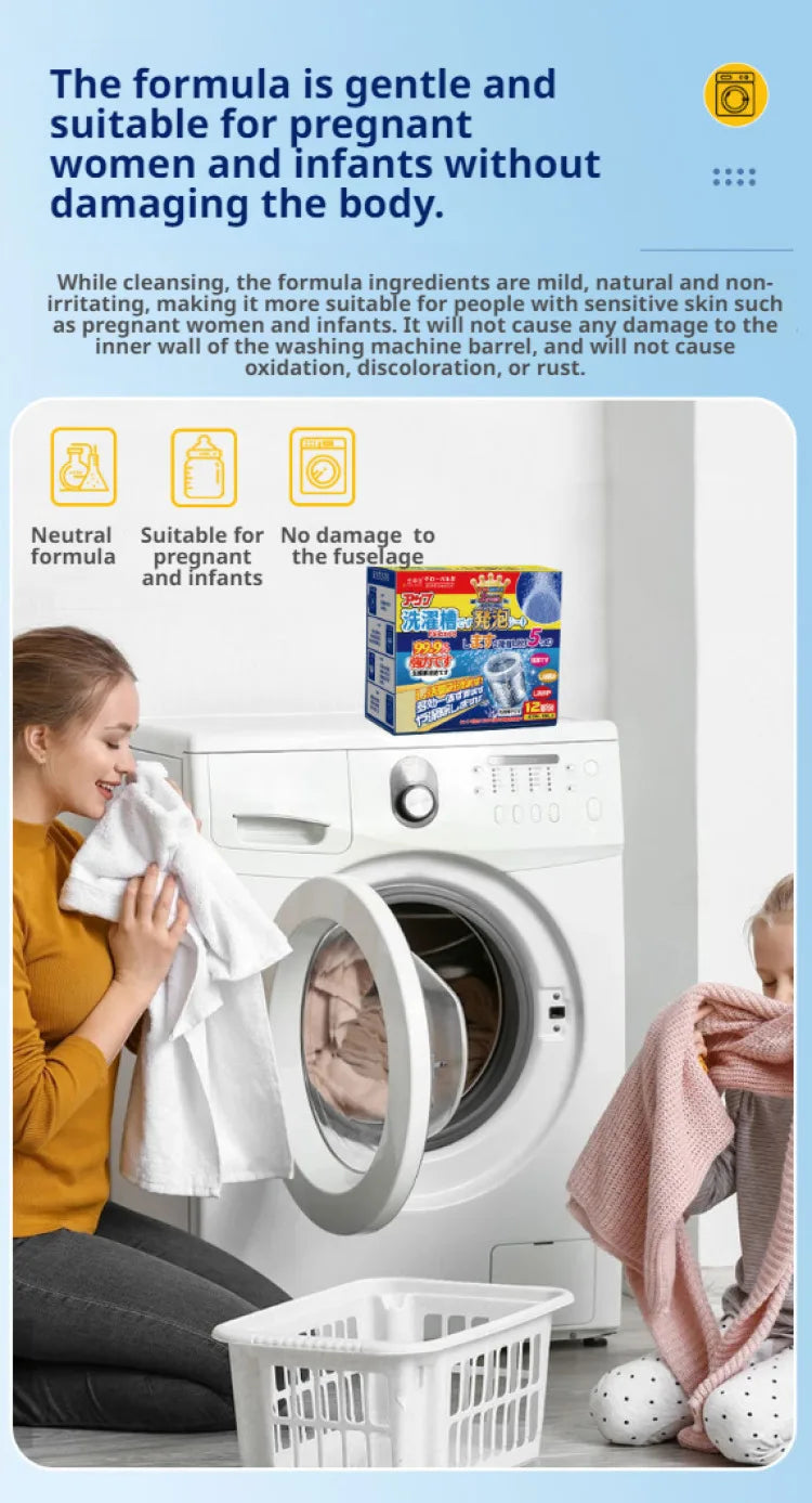 Washing Machine Cleaner Effervescent Tablets Deep Cleaning Washer Stains Detergent Laundry Tub Safe Deodorizer Household Tools