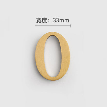 Mosiężne Numery Domowe i Litery - Samoprzylepne Znaki Ścienne 0-9 A-Z Złote