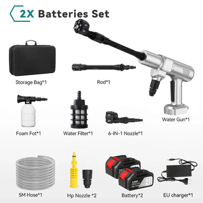 Myjka Ciśnieniowa Bezszczotkowa 50Bar - Akumulatorowa do Mycia Samochodu 18-21V
