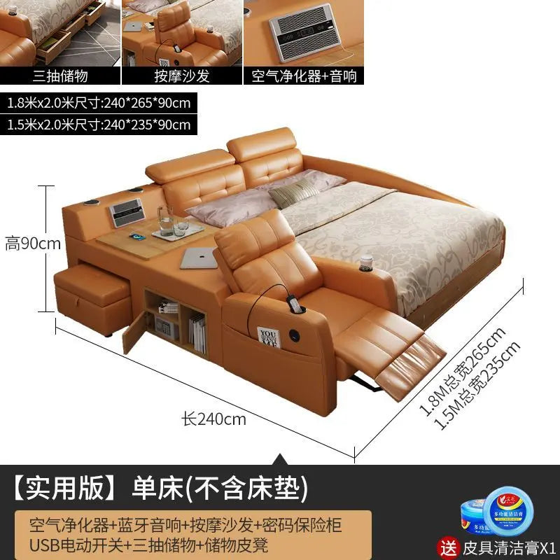 Łóżko Tatami z Projektorem 150/180x200cm - Elektryczne Smart Bed Space Capsule