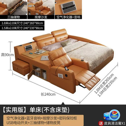 Łóżko Tatami z Projektorem 150/180x200cm - Elektryczne Smart Bed Space Capsule