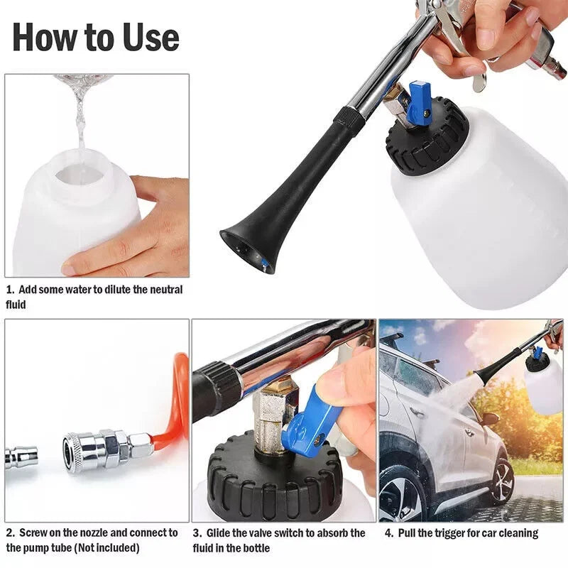 Tornador Washer Interior Cleaning - Deep Cleaning Gun Brush High Pressure Spray Rinsing Blowing Dust