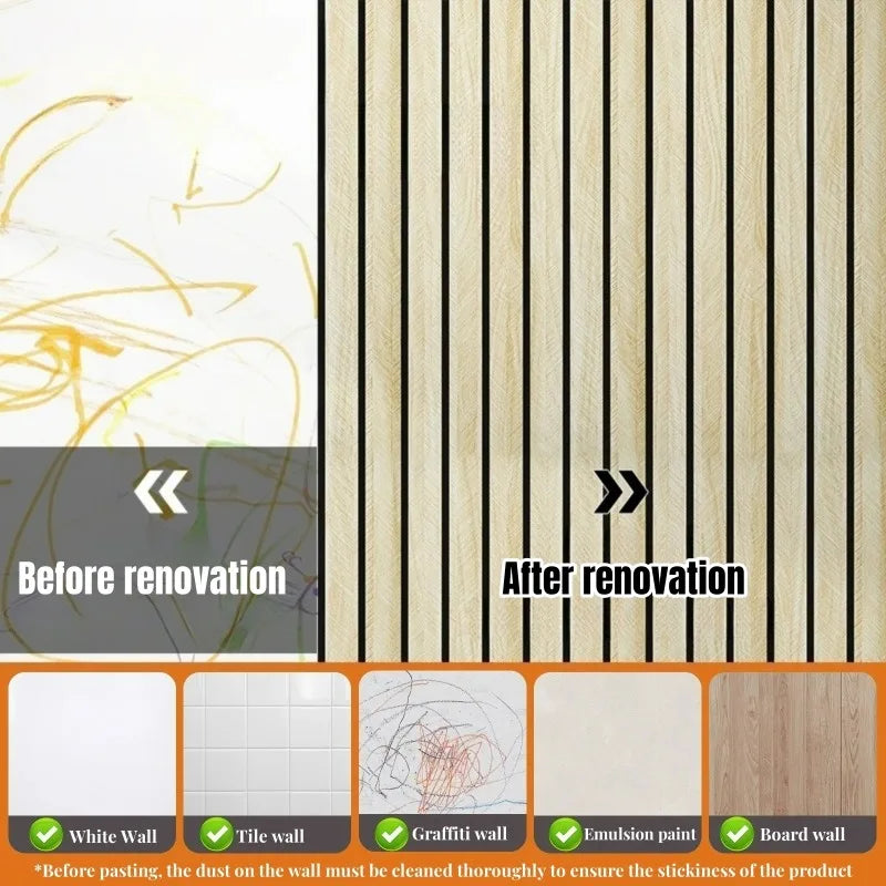 Tapeta Samoprzylepna Imitacja Kratki Drewno - Gruba Pianka PVC do Sypialni