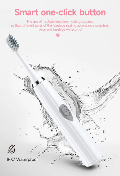 Electric Toothbrush for Adults Soft DuPont Bristle Portable Battery Endurance IPX6 Waterproof Intelligent Effective Oral Care