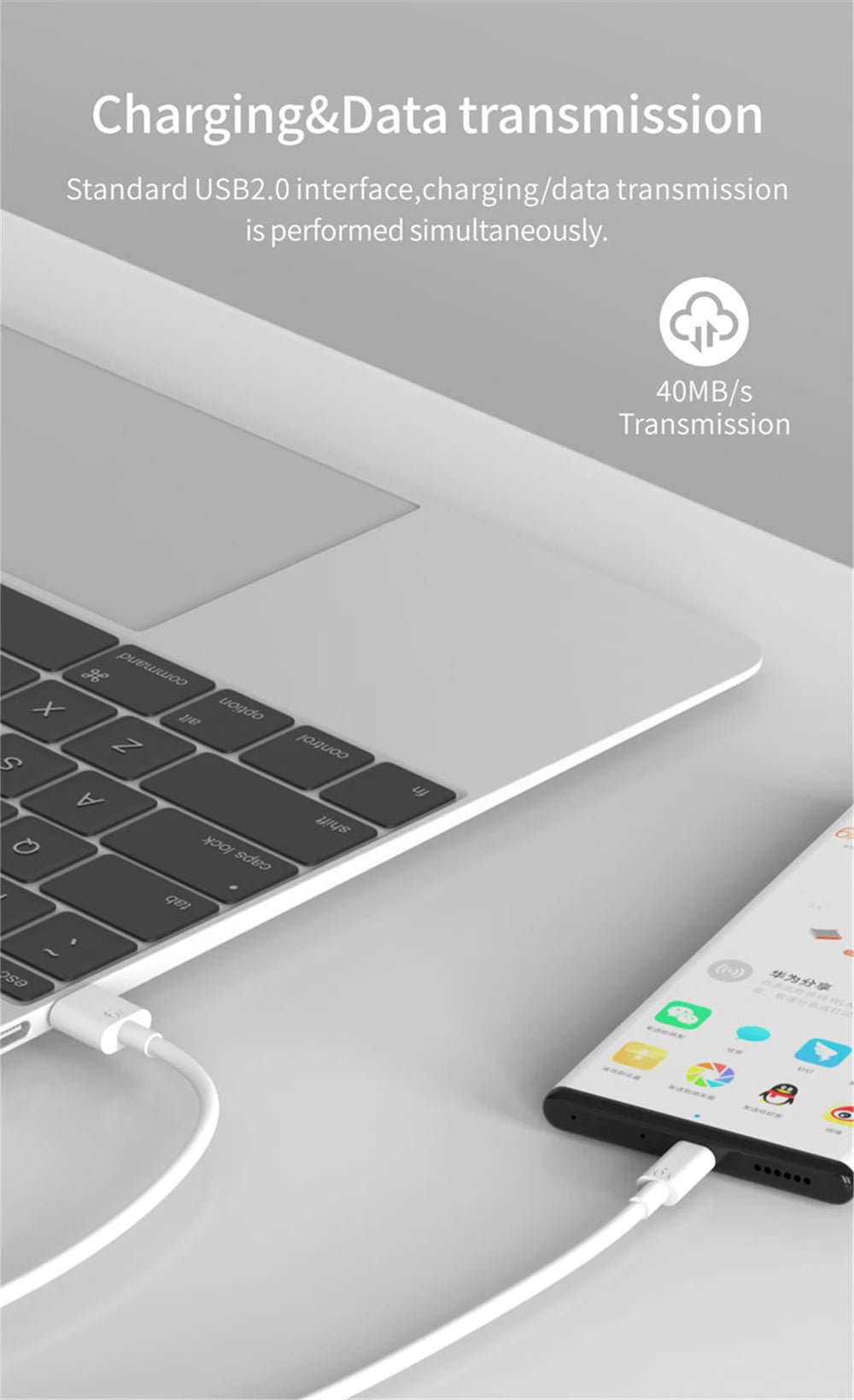 Ładowarka Huawei 66W Super Fast - Mate 40/50 P60 Nova Honor Magic Kabel 2m