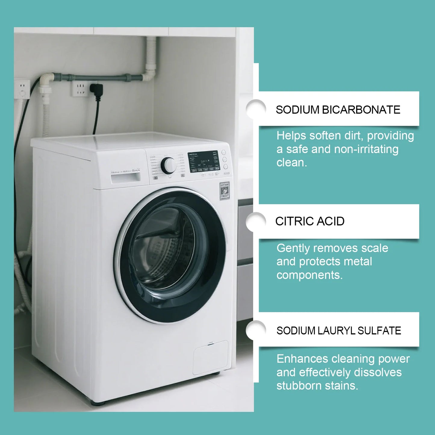 Washing Machine Cleaning Tablet Gentle Stain Limescale Removal Household Front-Load Washing Machine Keep Machine Clean Protected
