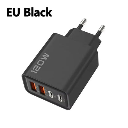 Ładowarka 120W 4 Porty USB Type-C PD - Szybka Samsung iPhone Xiaomi Huawei