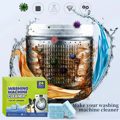 Washing Machine Cleaner Tablets 24 Tablets Odor Eliminator Top Loader Washer Descaler For Laundry Top Front Loader Washing