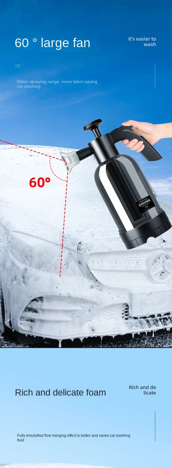Opryskiwacz Piankowy 2L Hand Pump - Foam Sprayer 3 Nozzles Pneumatic Cannon Snow Foam Car Wash
