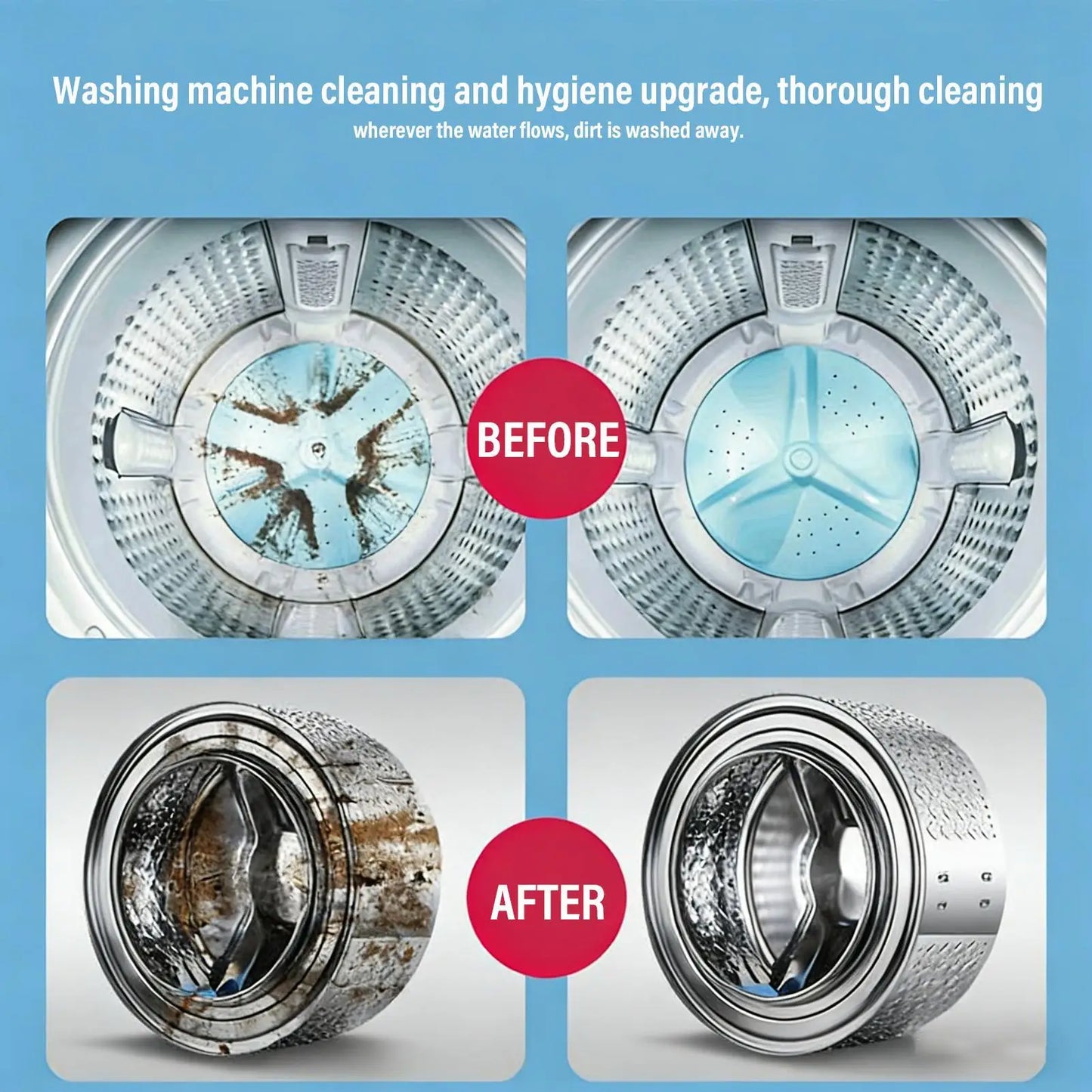 Washing Machine Cleaner 48 Pieces Safe Odor Remover Washing Machine Descaler For Odor Grime Scale Buildup Home Bathroom Laundry