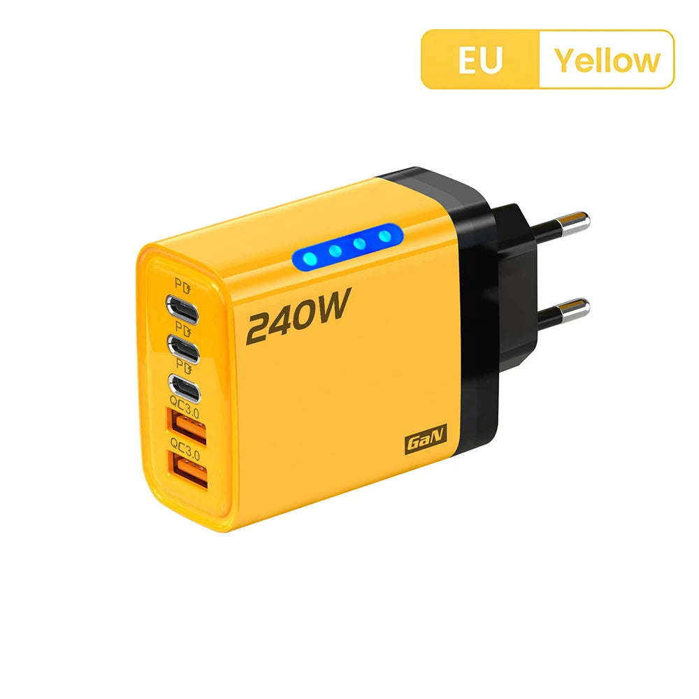 Ładowarka 5 Portów USB-C PD QC3.0 - Szybka iPhone 16/15 Samsung Xiaomi Huawei