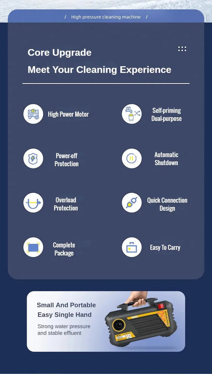 Myjka Elektryczna 3000W 220V - Powerful High Pressure Car Washer Home Floor Cleaner