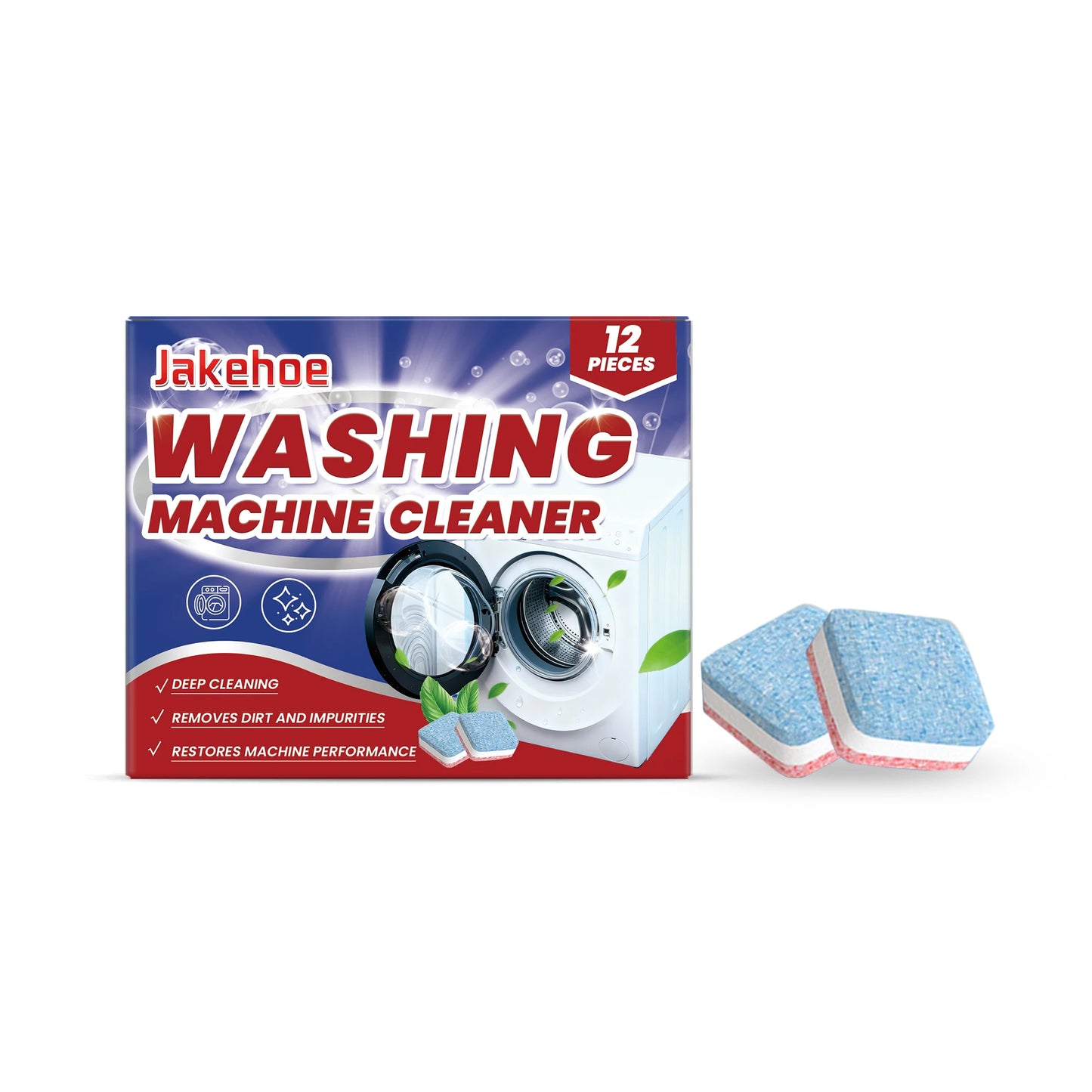 Washing Machine Cleaner Tablets Deep Dissolve Stubborn Dirt Remove Odor Inhibit Bacterial Growth Powerful Mildew Remover Cleaner