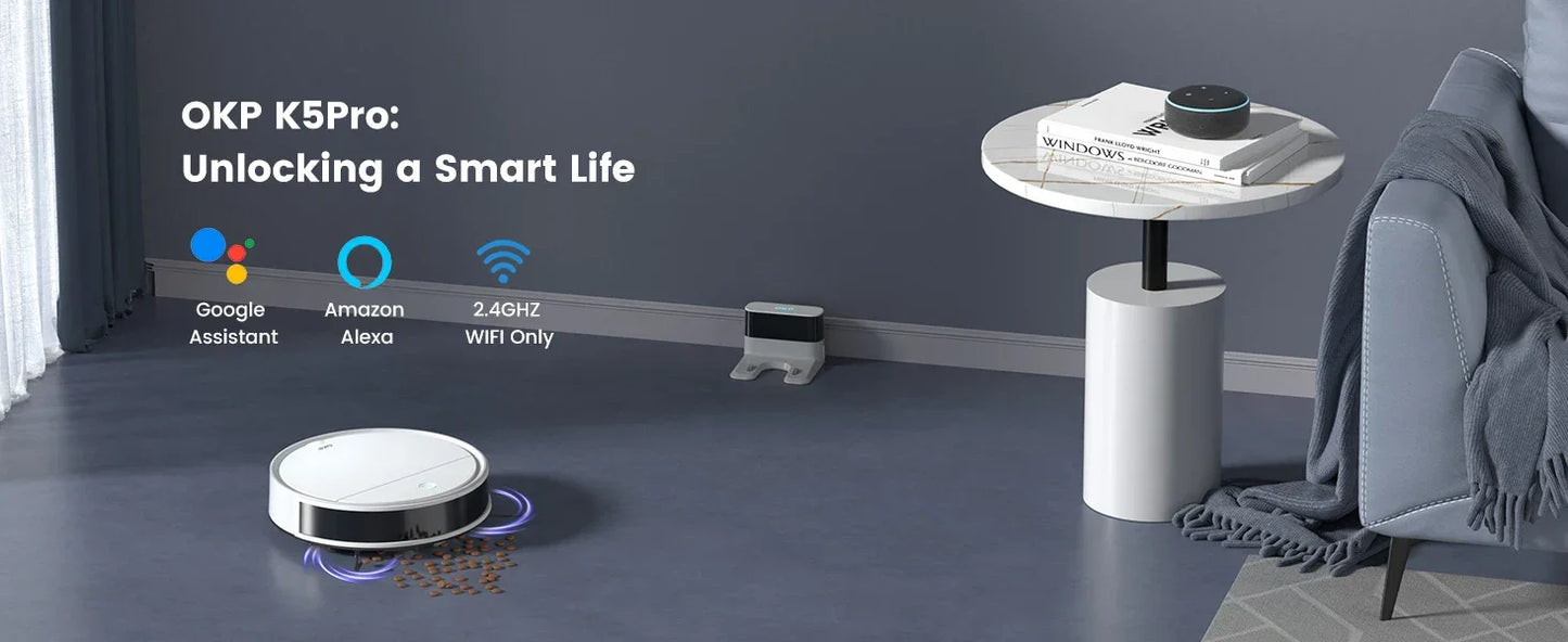 Robot Odkurzający OKP K5P 500Pa WiFi - Samoładujący