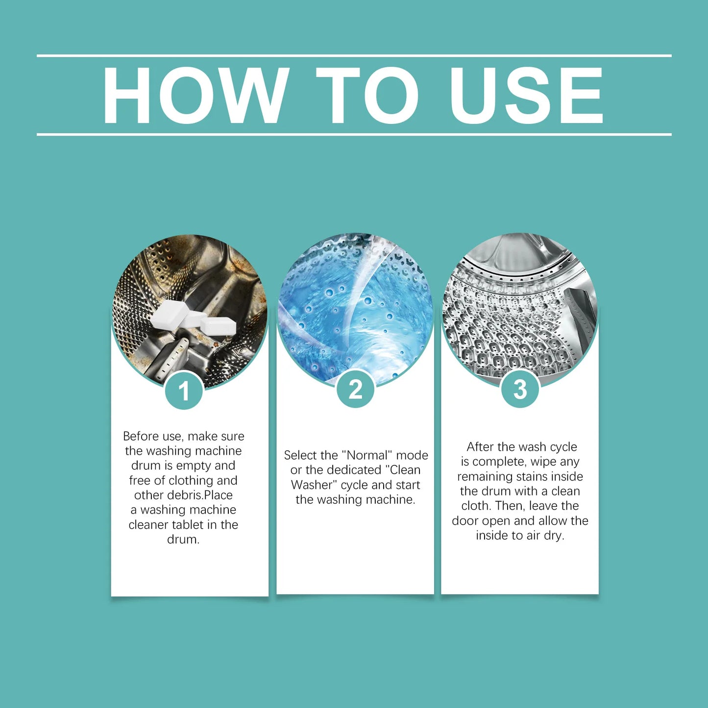 Washing Machine Cleaning Tablet Gentle Stain Limescale Removal Household Front-Load Washing Machine Keep Machine Clean Protected