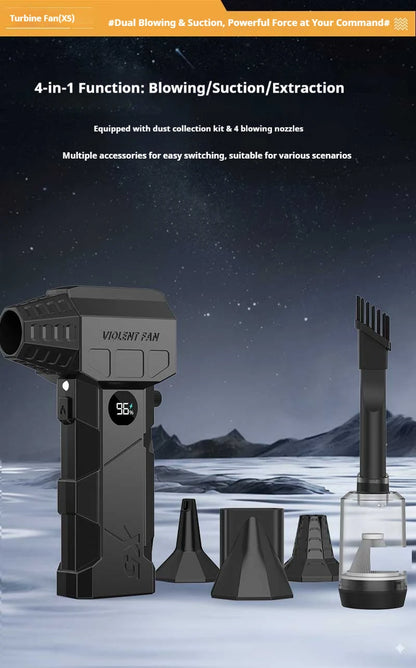 Dmuchawa 990000RPM Turbo - Powerful Air Blower Brushless Motor 198km/h Display Vacuum Kit