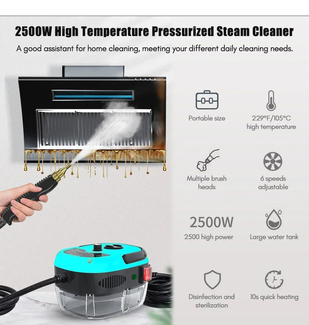Myjka Parowa Ręczna - Steam Cleaner do Samochodu Domu Klimatyzacji Kuchni Silnika