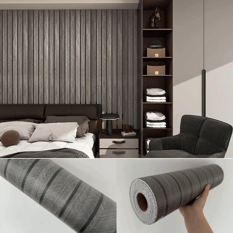 Tapeta Samoprzylepna Imitacja Kratki Drewno - Gruba Pianka PVC do Sypialni