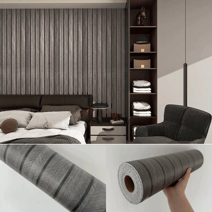 Tapeta Samoprzylepna Imitacja Kratki Drewno - Gruba Pianka PVC do Sypialni