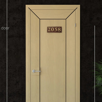 Mosiężne Numery Domowe i Litery - Samoprzylepne Znaki Ścienne 0-9 A-Z Złote