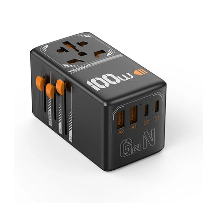 Adapter Podróżny TESSAN 140W GaN - Uniwersalny EU/UK/US/AUS + 4x USB