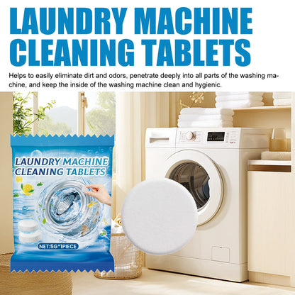 5g Washing Machine Cleaner Tablets, Effervescent Deep Cleaning & Deodorizing for Front/Top Load Washers, Removes Dirt & Odors