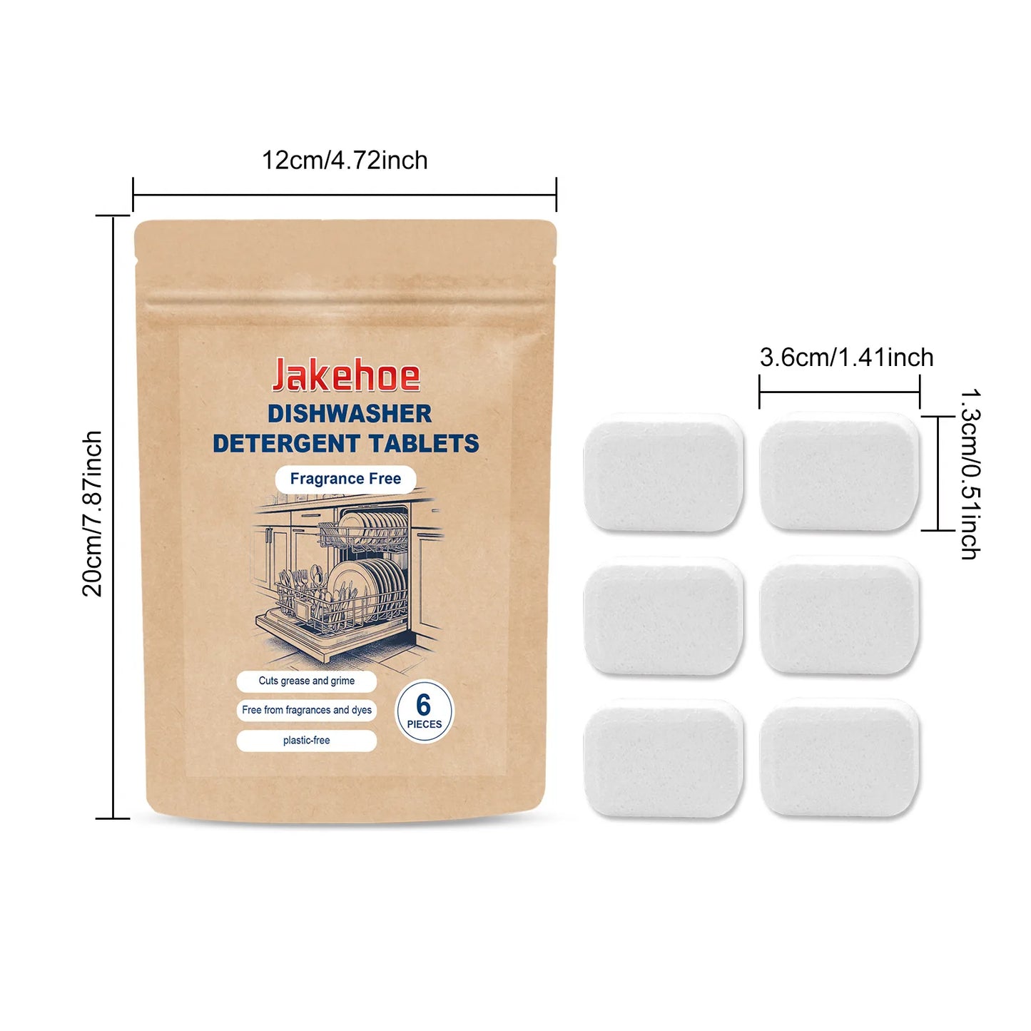 6PCS Dishwasher Cleaning Tablets - Deep Clean & Deodorize - Remove Grease & Limescale - Safe for All Dishwasher Brands
