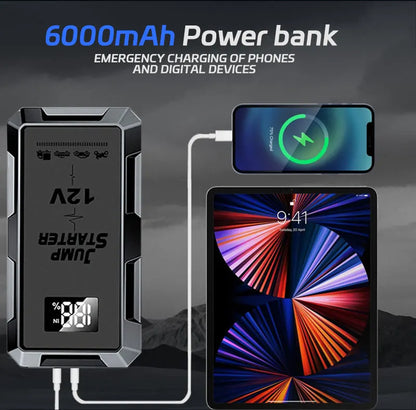 Rozrusznik Awaryjny 12V 6000mAh - Przenośny Powerbank z Oświetleniem