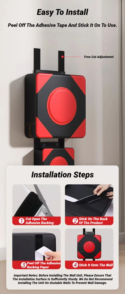 Ścienna Tarcza Bokserska 30/40cm - Regulowana Podkładka Treningowa do Taekwondo MMA Montaż Bez Wiercenia