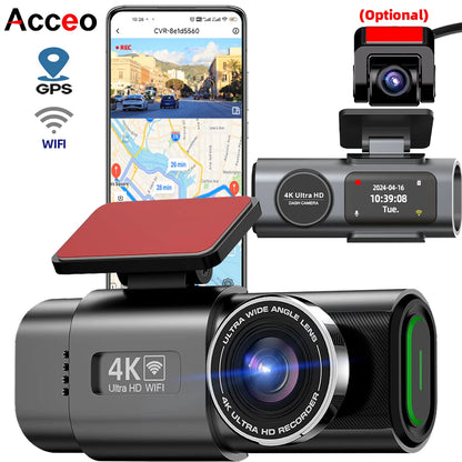 Kamera Samochodowa Dash Cam 4K UHD - DVR Night Vision WiFi GPS Parking 24H