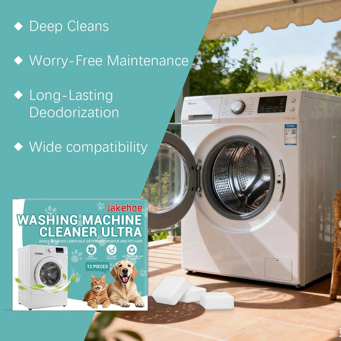 Washing Machine Cleaning Tablet Gentle Stain Limescale Removal Household Front-Load Washing Machine Keep Machine Clean Protected