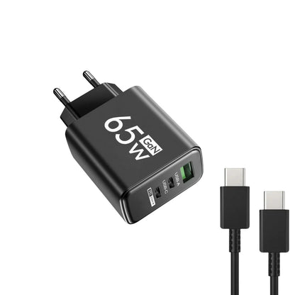 Ładowarka 65W GaN USB Type-C PD QC3.0 - Szybka z Kablem iPhone Samsung Xiaomi
