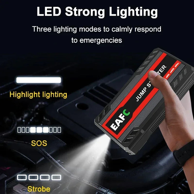 Rozrusznik EAFC 600A 12V - Jump Starter z Latarką LED SOS Powerbank