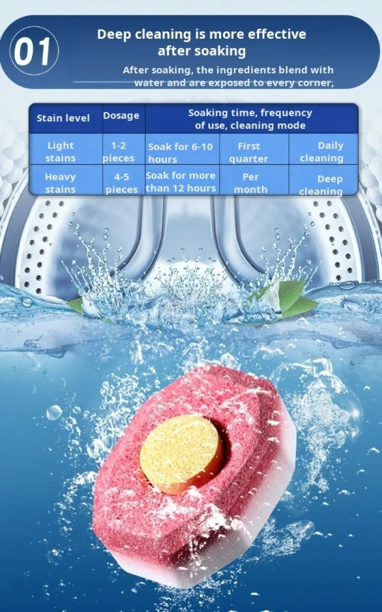 Washing Machine Cleaner Effervescent Tablets Deep Cleaning Washer Stains Detergent Laundry Tub Safe Deodorizer Household Tools