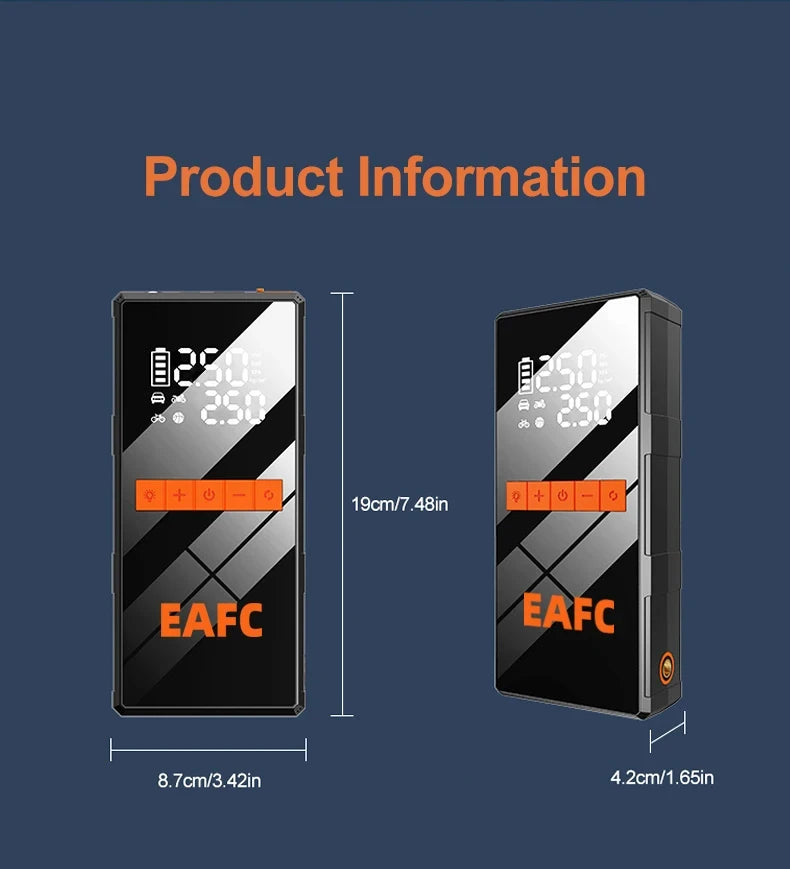 Rozrusznik Samochodowy 4w1 12V - Jump Starter + Kompresor + Powerbank