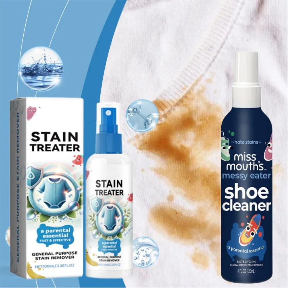 100ML Clothes Stain Remover Liquid Detergent 120ML Shoe Cleaning Spray Removes Stains And Mildew Fabric Cleaning Solution Non-To