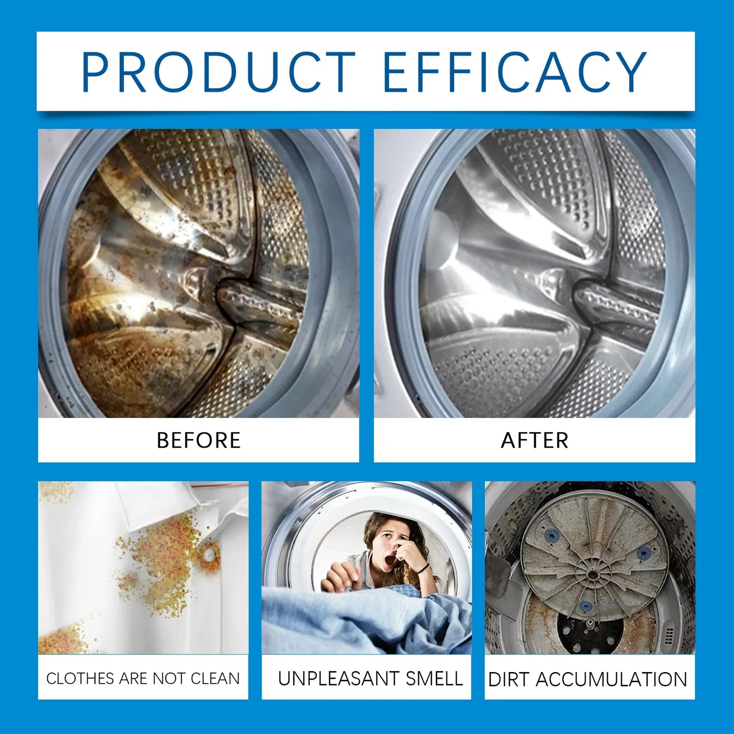 Washing Machine Cleaner Tablet Washer Deep Cleaning Tank Effervescent Descaling Machine Odor Removal Laundry Machine Clean Agent