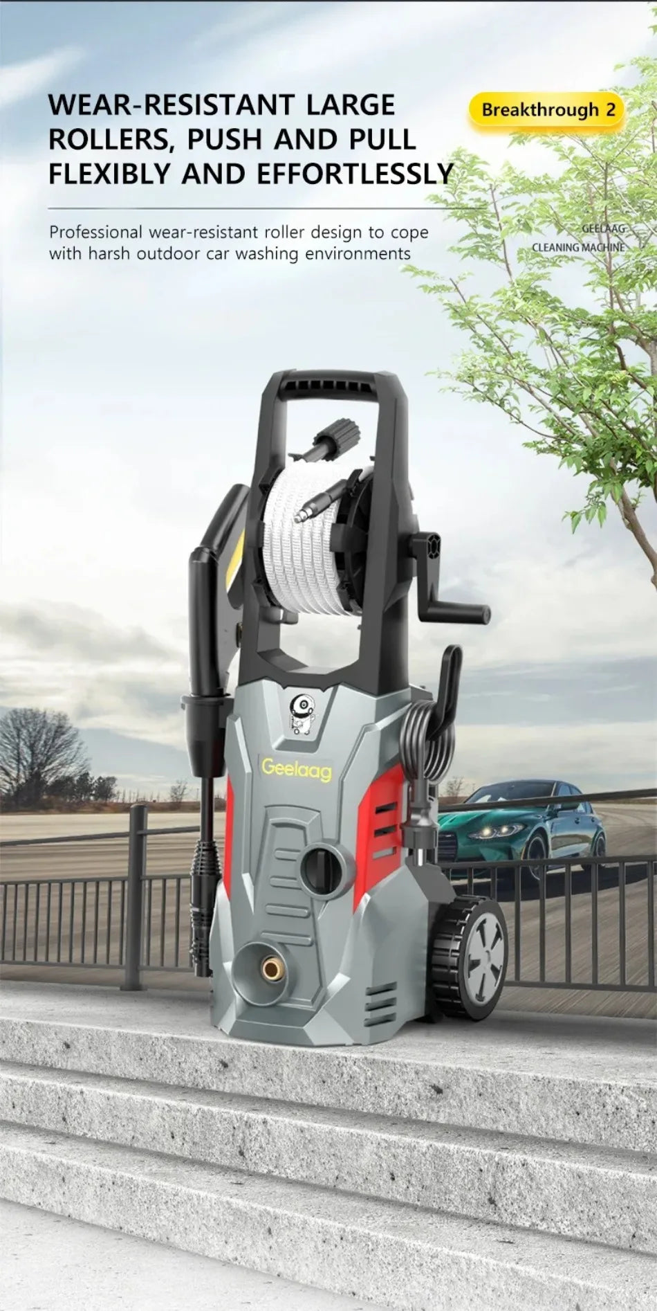 YOHON High Pressure Speed Wash Machine 1600W Induction Motor Multi - Water Source Car Cleaning Powerful Washer 3–7 Days Delivery